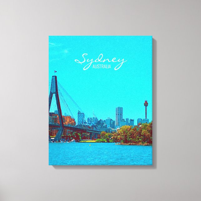 Impressão Em Tela Cena do porto da ponte Sydney ANZAC (Frente)