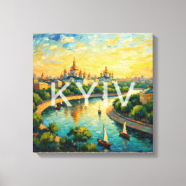 Impressão Em Tela Cena do Rio da Catedral Dourada de Kiev em Tela