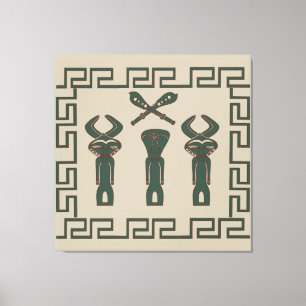 Impressão Em Tela cena tribal abstrato africana