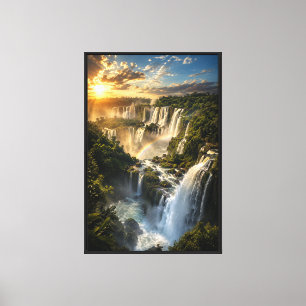 Impressão Em Tela Cenário cinematográfico das Cataratas do Iguaçu Ar