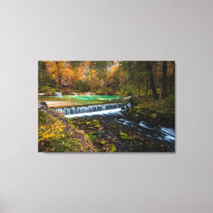 Impressão Em Tela Cenário de cascata de outono em Kamniška Bistrica,