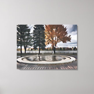 Impressão Em Tela Cenário de queda paisagem caneta e pintura a tinta