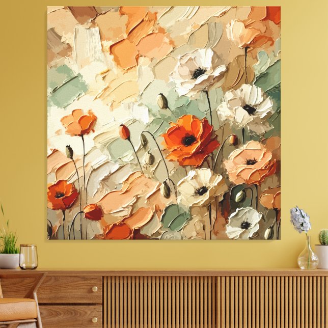 Impressão Em Tela Cenário Floral Pintado (Insitu(Sala de estar))