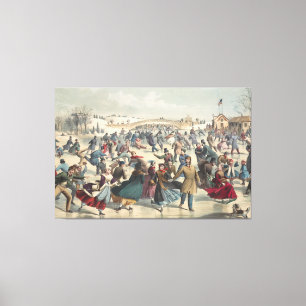 Impressão Em Tela Central Park, inverno. O lago de patinação. Nova I