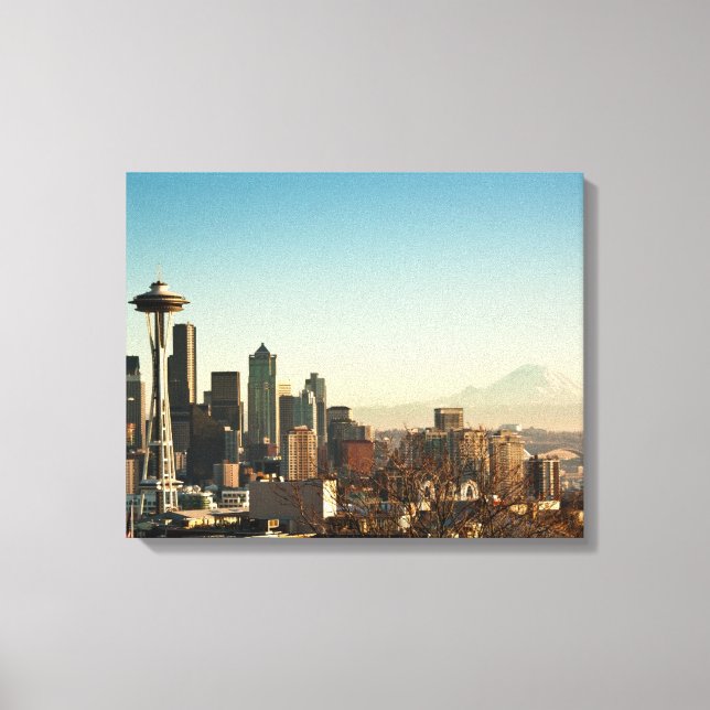 Impressão Em Tela Centro Seattle horizonte e Agulha espacial (Frente)