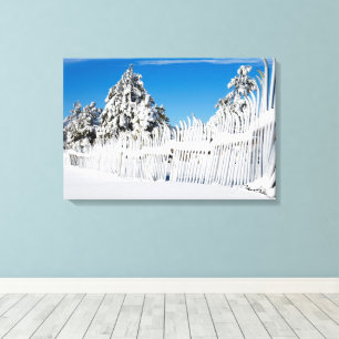 Impressão Em Tela Cerca do esqui revestida na fotografia da neve
