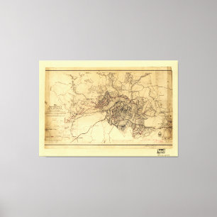 Impressão Em Tela Cerco do mapa de Atlanta, o 19 de julho - 26 de