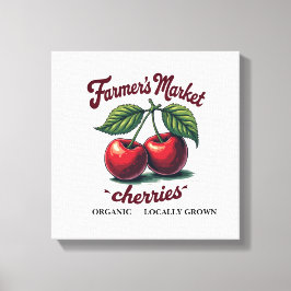Impressão Em Tela Cerejas Orgânicas - Cultivadas Localmente E Doces