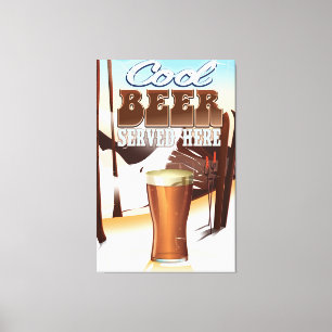 Impressão Em Tela Cerveja legal poster aqui servido da pensão do