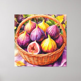 Impressão Em Tela Cesta de Figos Maduros em uma Exposição Natural Rú