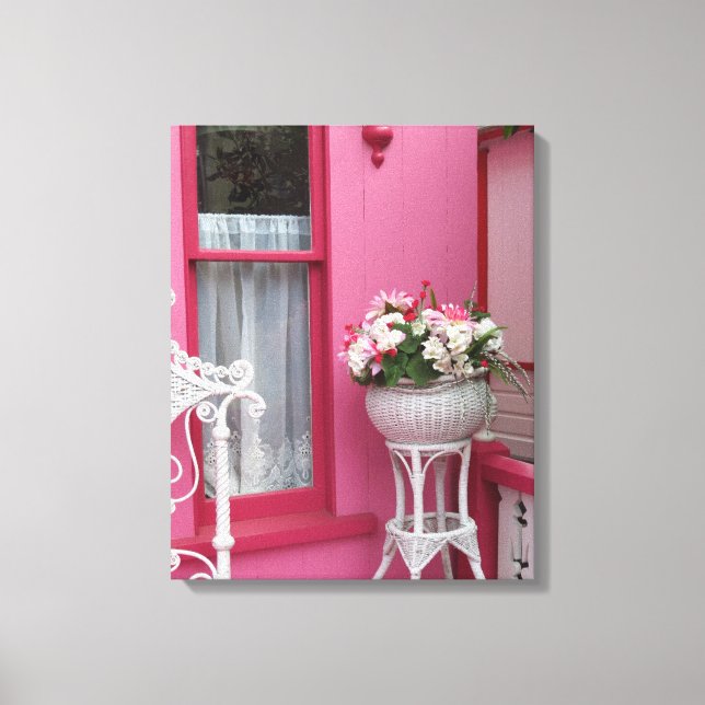 Impressão Em Tela Cesta de Flor Branca a Rosa - Vinha de Martha (Frente)