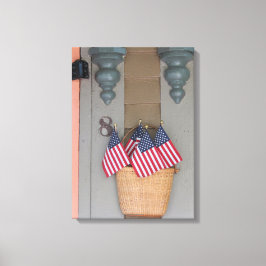Impressão Em Tela Cesto de Bandeiras - Martha's Vineyard