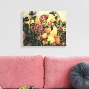 Impressão Em Tela Cesto de pintura por aquarela de Fruta