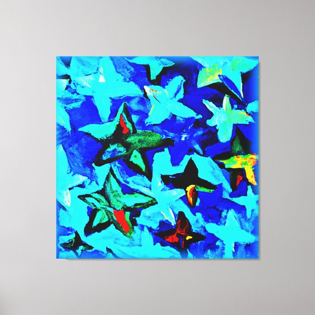 Impressão Em Tela Céu Azul da Noite Estrelada. Comprar Agora Poster (Frente)
