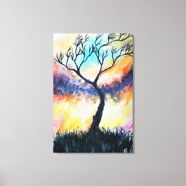 Impressão Em Tela Céu de Sonhos - Aquarela (Frente)