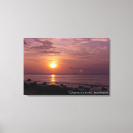 Impressão Em Tela Céu do Pôr do Sol com Raio de Sol Praia Crepúsculo