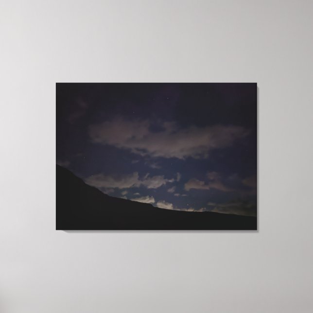 Impressão Em Tela Céu noturno não filtrado com estrelas e nuvens (Frente)