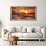 Impressão Em Tela Céu Sunset em Fogo<br><div class="desc">Capture a beleza impressionante de um pôr do sol da frente de uma praia com a ameaça de tempestades no horizonte. Mergulhe nas matizes quentes e na atmosfera serena desta cena atordoante,  e deixe-a transformar qualquer espaço em um refúgio de relaxamento e maravilha natural.</div>