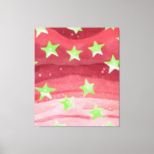 Impressão Em Tela céu vermelho com estrelas
