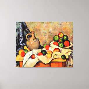 Impressão Em Tela Cezanne - Cortina, Jug e Fruta,