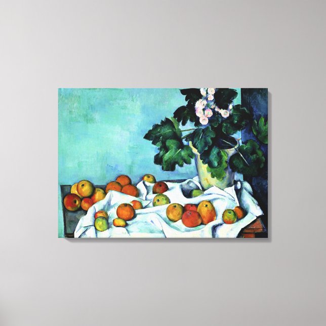 Impressão Em Tela Cezanne - Natureza-Morta com Maçãs e Primaveras (Frente)
