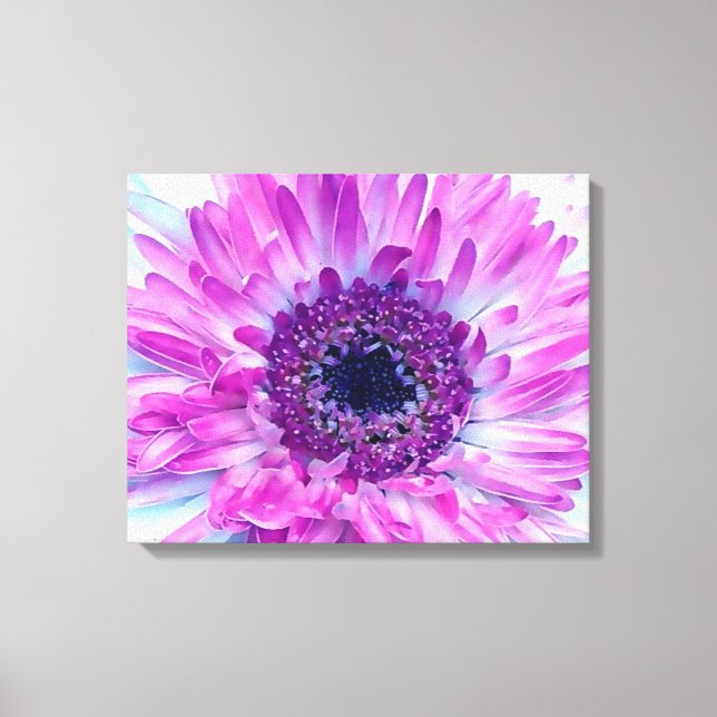 Impressão Em Tela Chá de fraldas Flor Azul Roxo (Frente)