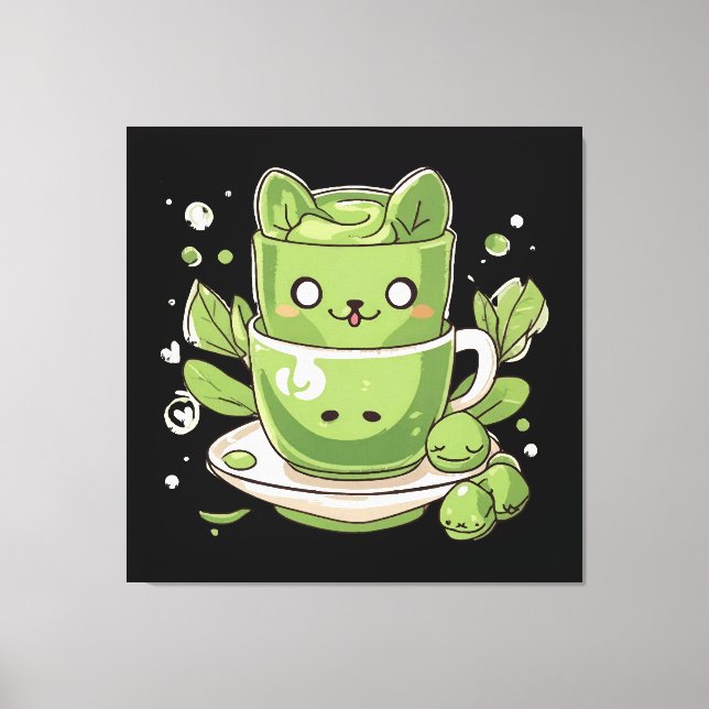 Impressão Em Tela chá verde matcha (Frente)