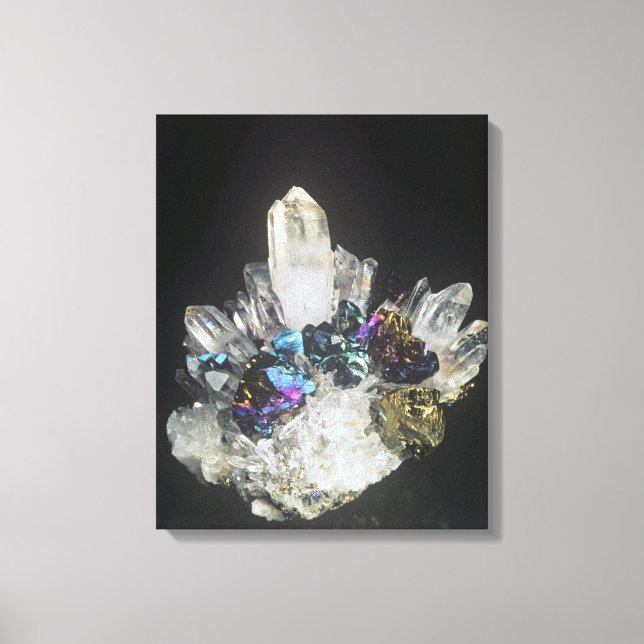 Impressão Em Tela Chalcopyrite em Quartz, Romênia (Frente)