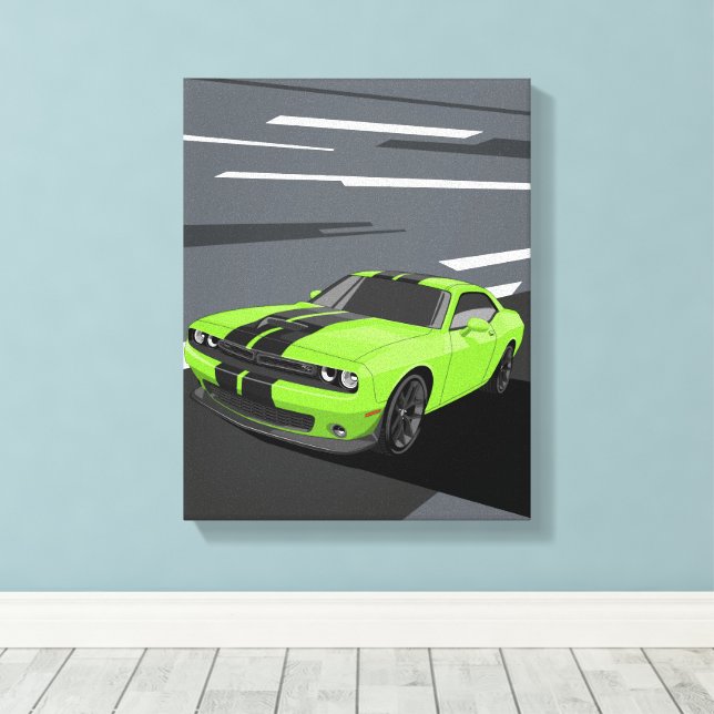 Impressão Em Tela Challenger Green (Insitu(piso de madeira))