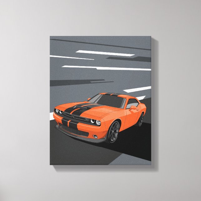 Impressão Em Tela Challenger Orange (Frente)