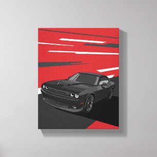 Impressão Em Tela Challenger RT preto