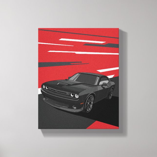 Impressão Em Tela Challenger RT preto (Frente)