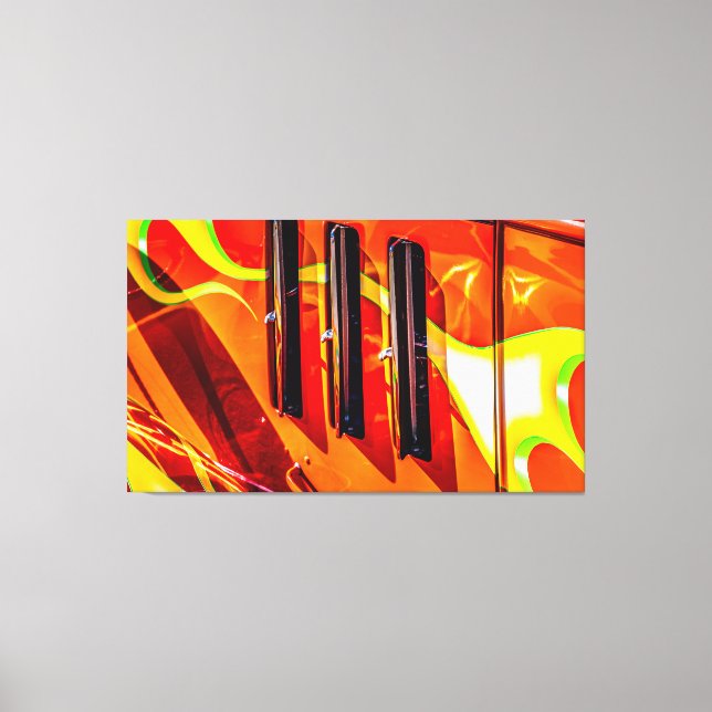 Impressão Em Tela Chamas Hot Rod (Frente)