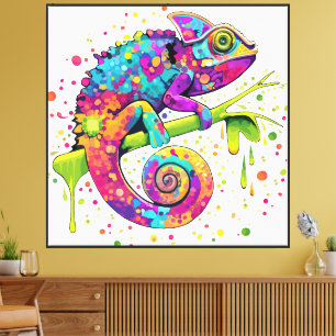 Impressão Em Tela Chameleon Paint mantém estilo aquarela