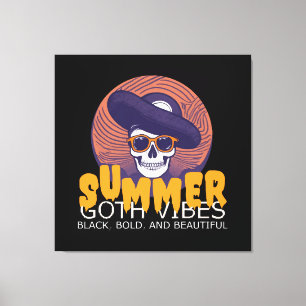 Impressão Em Tela chapéu de verão caveira