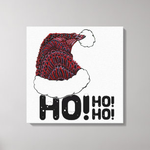 Impressão Em Tela Chapéu do papai noel com texto