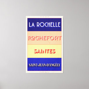 Impressão Em Tela Charente Maritime Art Deco Poster Style Design