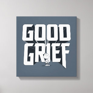 Impressão Em Tela Charlie Brown "Good Grief" Rock Banda Tee Graphic