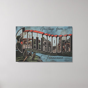 Impressão Em Tela Chattanooga, Tennessee (cena do rio)