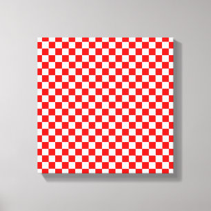 Impressão Em Tela Checkerboard vermelho e branco clássico por STayl