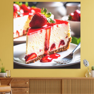 Impressão Em Tela Cheesecake de Morango