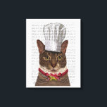 Impressão Em Tela Chef de Gato<br><div class="desc">Chef de Gato de FabFunky. Possui um gato vestindo um chapéu de chef. Seu pescoço é enfeitado com peixe. | 191382D</div>