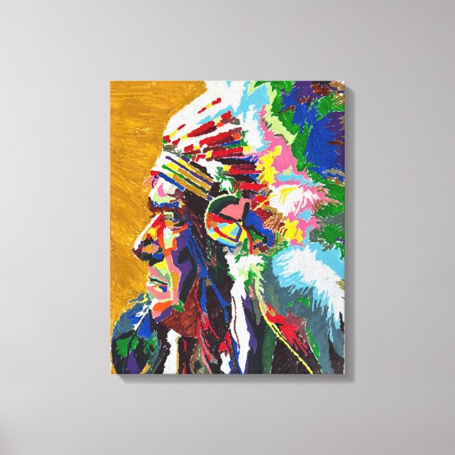 Impressão Em Tela Chefe Apache Pintado por Mark Elsen (Frente)