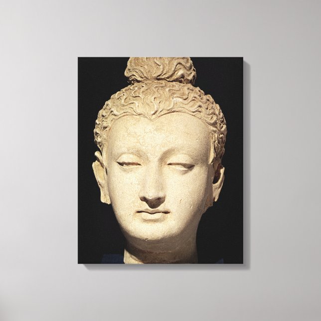 Impressão Em Tela Chefe de um Buda, estilo Greco-Budista (Frente)