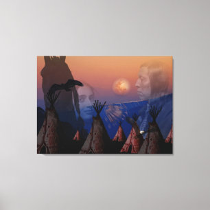 Impressão Em Tela Chefe Indígena Americano