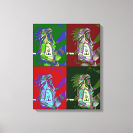 Impressão Em Tela Chefe Indígena Americano Pop Art
