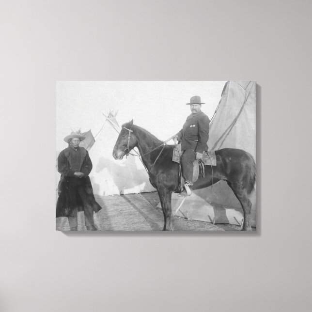 Impressão Em Tela Chefe Oglala "Urso Rochoso" com Branco (Frente)