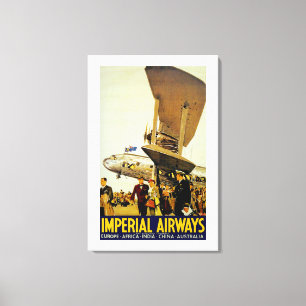 Impressão Em Tela Chegada de Imperial Airways