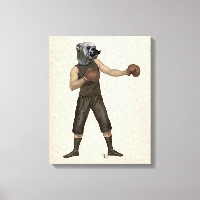 Impressão Em Tela Cheio Bulldog de Boxing (Frente)