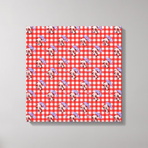 Impressão Em Tela Cheque de Gingham Vermelho